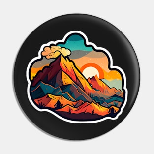 Sunset Mountain Sticker #4 Pin