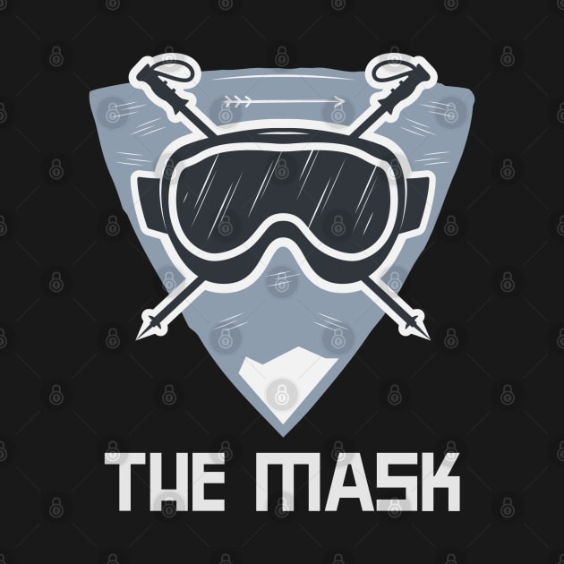 The Mask, skiing t-shirts, goggles, mountain t-shirt, mountain sports, winter sports, snowboarding stickers by Style Conscious