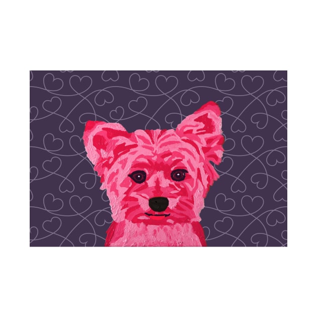 Kate Yorkie by Pink Heart on Dark Grey Wallpaper by AmandaAAnthony