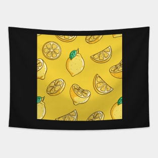 Lemon Fruit Yellow Pattern Tapestry