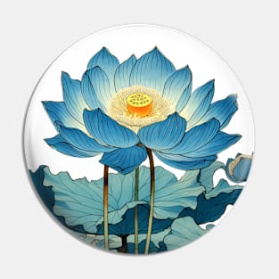 Egyptian Blue Lotus Flower on a light (Knocked Out) background Pin