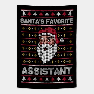 Santa's Favorite Assistant // Funny Ugly Christmas Sweater // Assistant Holiday Xmas Tapestry