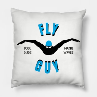 Mens Butterfly Fly Guy Swimmer Swimming Fan Gift Pillow