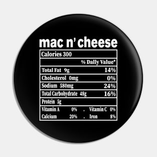 Mac and Cheese Nutrition Funny Thanksgiving Mac N' Cheese Pin