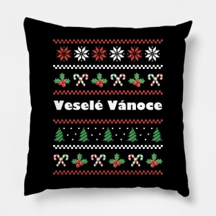 Czech Christmas Vesele Vanoce Pillow