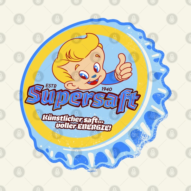 Retro Vintage Supersaft Soda Bottlecap by StudioPM71