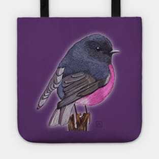 Robin bird pink Tote