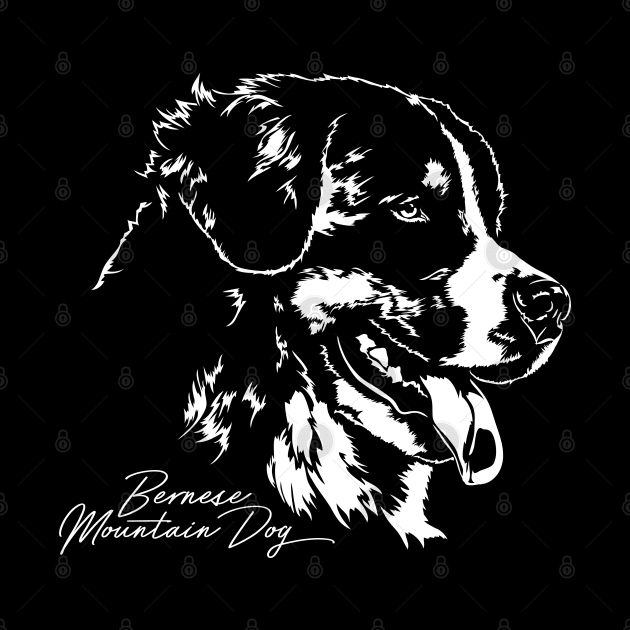 Bernese Mountain Dog lover dog portrait by wilsigns