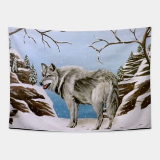 Wolf in Winter Tapestry