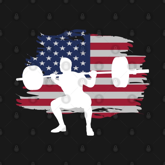 Squats - Powerlifting USA Flag by High Altitude