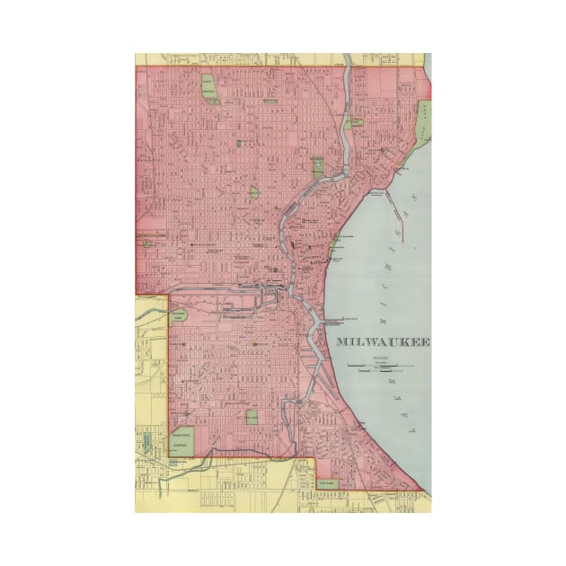 Vintage Map of Milwaukee Wisconsin (1903) by Bravuramedia