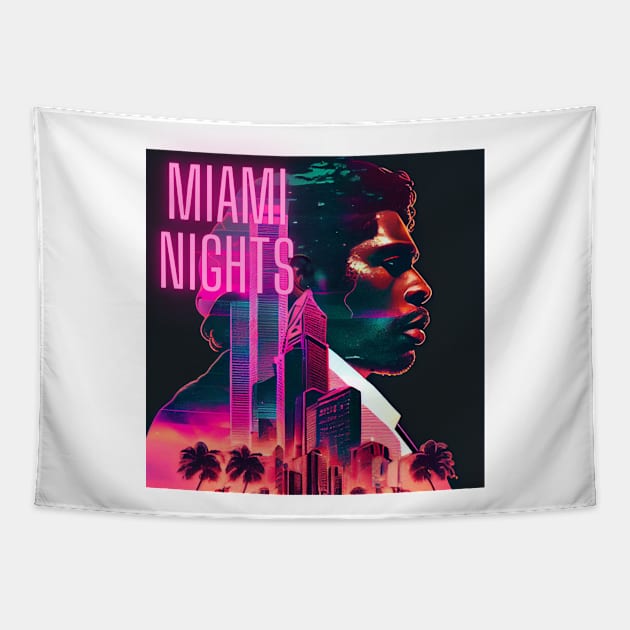 Miami Nights Tapestry by RATED-BLACK