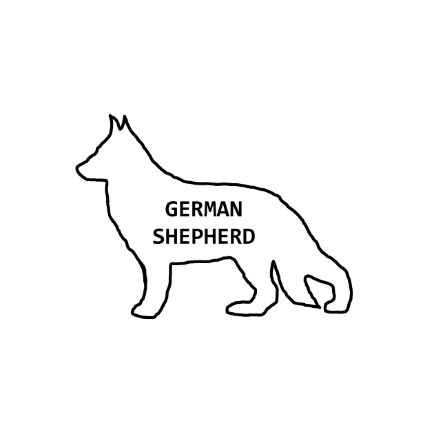 german shepherd white name silhouette by Wanderingangel