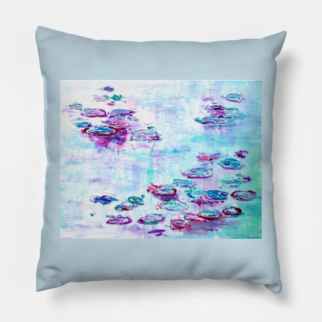 Water Lilies in White Pillow by EdiMatsumoto