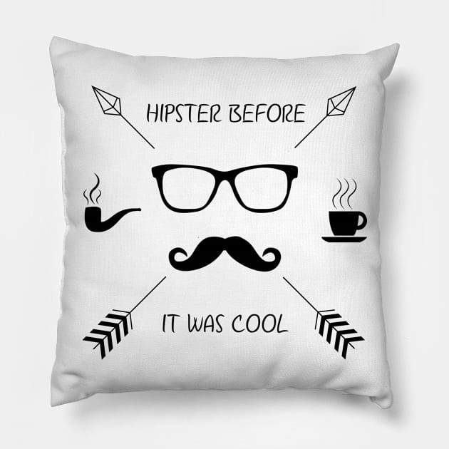 Hipster Before it was Cool Pillow by AzMcAarow