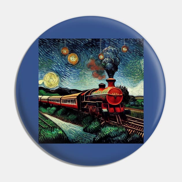 Starry Night Wizarding Express Train Pin by Grassroots Green