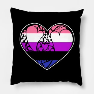 Genderfluid Flag LGBT+ Heart Pillow