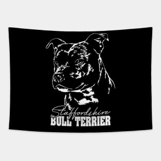 Staffordshire Bull Terrier lover dog portrait Tapestry