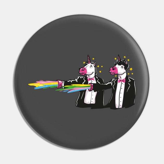 Pulp Fiction Unicorns With Rainbows Pin by Kopfzirkus