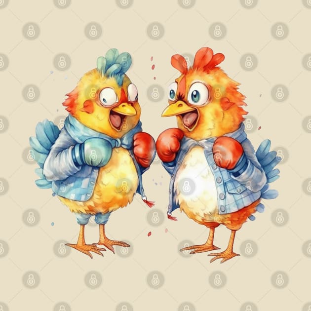 Boxing chickens by tatadonets