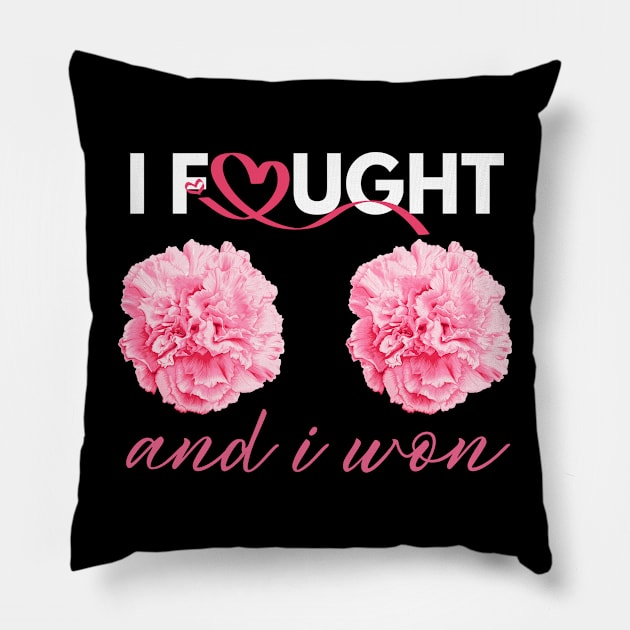 Breast Cancer Awareness I Fought And I Won Women Pillow by IYearDesign