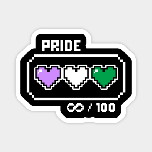 Genderqueer Pride Videogame Life Bar Hearts Magnet