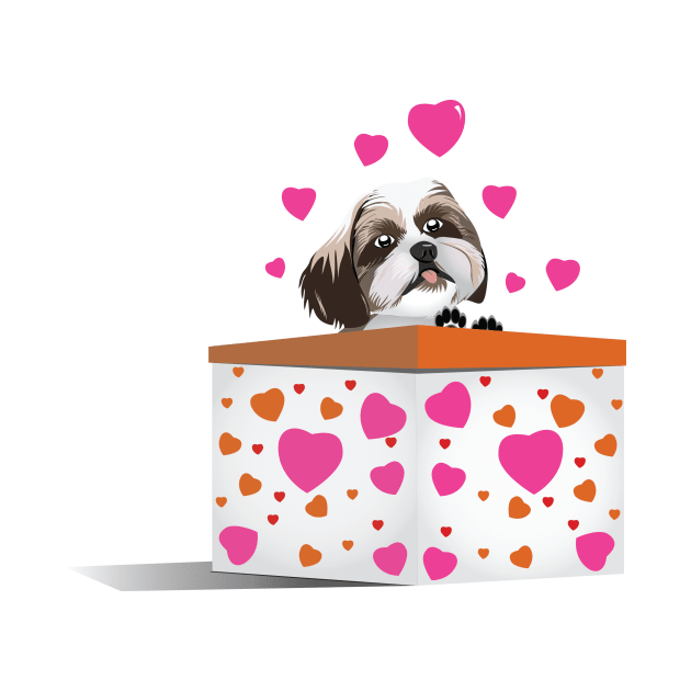 Puppy Shih Tzu Valentine by Kanom-Tom
