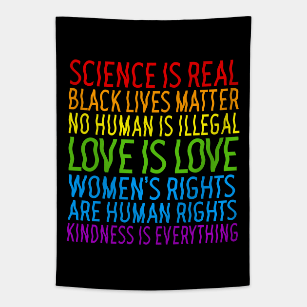 Science Is Real - Black Lives Matter / Human Rights Typographic Design Tapestry by DankFutura