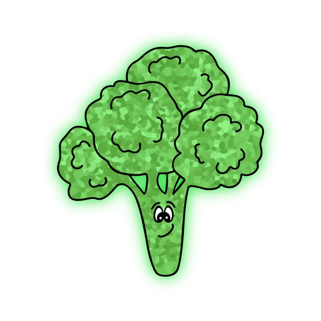 Cute Head Of Broccoli - Funny Broccoli Art by SartorisArt1