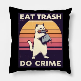 Eat Trash Do Crime street cat Pillow