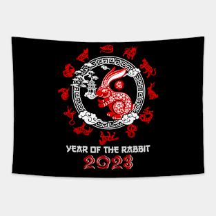 2023 Chinese New Year - 12 Chinese Zodiac Signs Tapestry