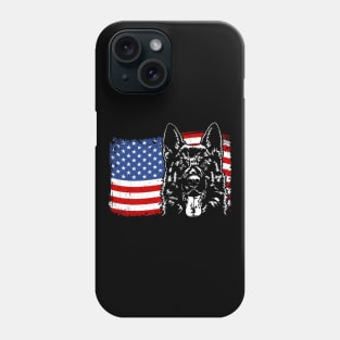 German Shepherd Mom Dad American Flag patriotic dog Phone Case