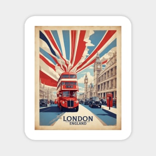 London England Double Decker Bus Vintage Travel Tourism Magnet