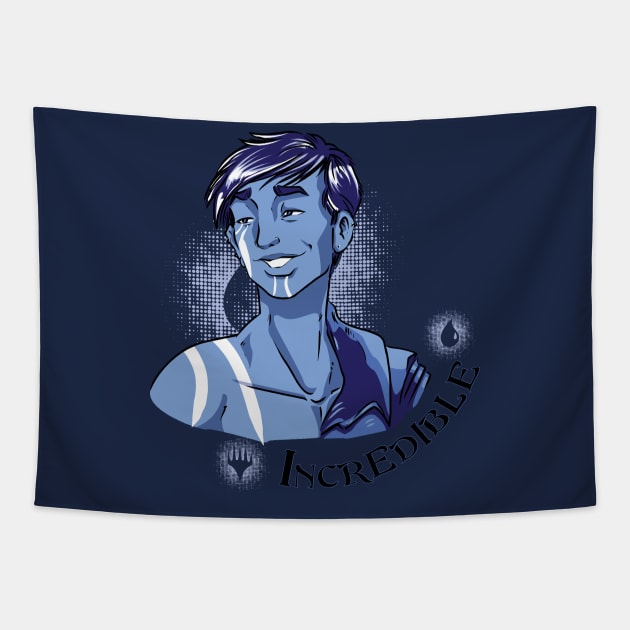 Jace, Incredible Blue Mage for Colors Tapestry by EverTomorrow