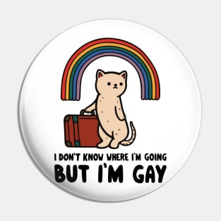 I don't know where I'm going but I'm gay Pin
