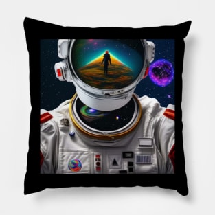 Moon Orbit: Astronaut Exploration in Outer Space Pillow