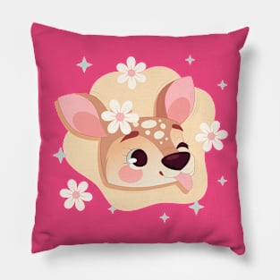 Deer Head Hand Drawn Pillow