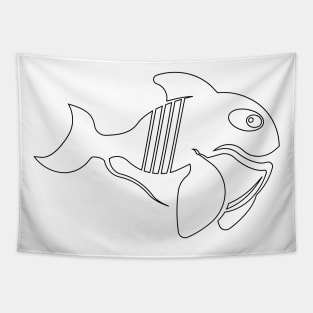 Cute fish whale Tapestry