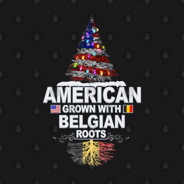 Christmas Tree  American Grown With Belgian Roots - Gift for Belgian From Belgium by Country Flags