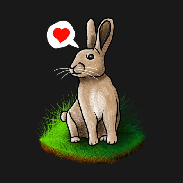 Cute rabbit show some love to everyone by Migite Art