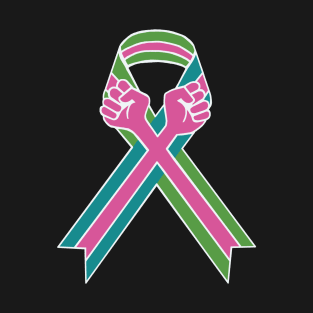 Metastatic Breast Cancer Fists Ribbon T-Shirt