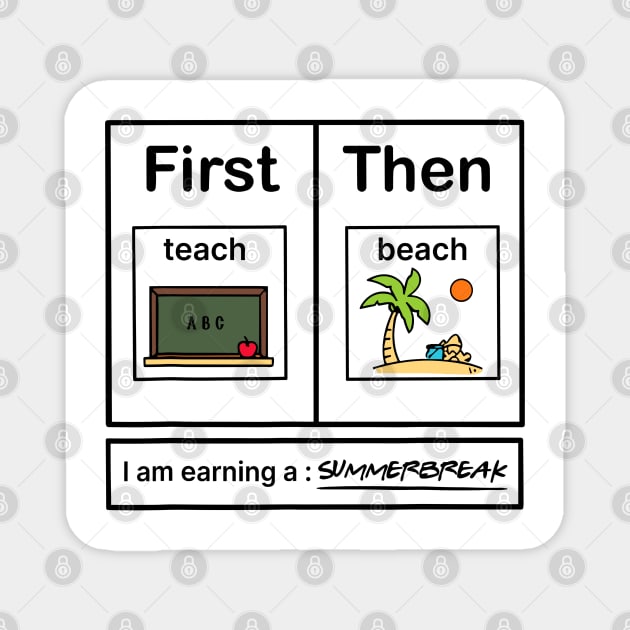 First Teach Then Beach I Am Earning A Summer Break Magnet by Angelavasquez