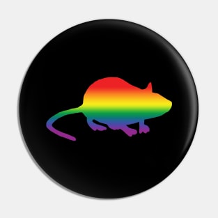 Rainbow Silhouette Rat Pin