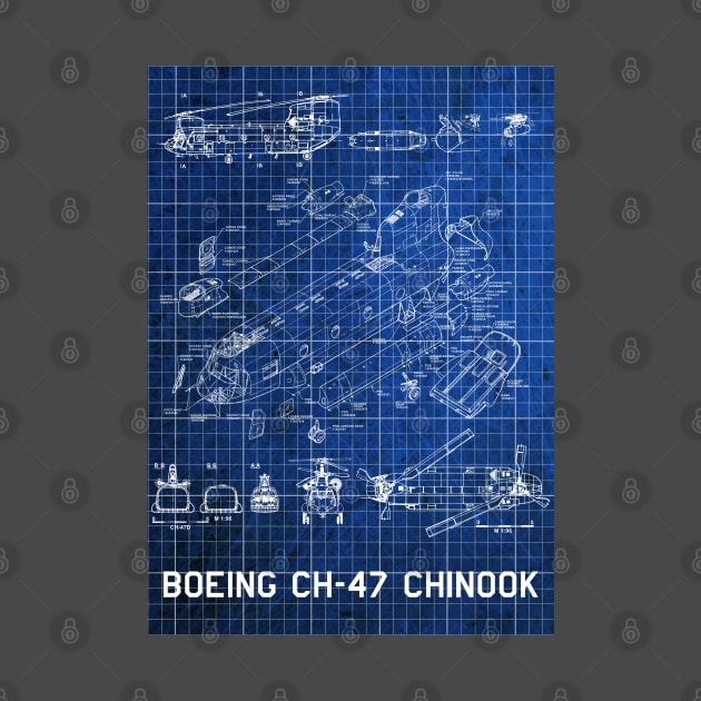 Blueprint of CH 47 Chinook by Geoji 