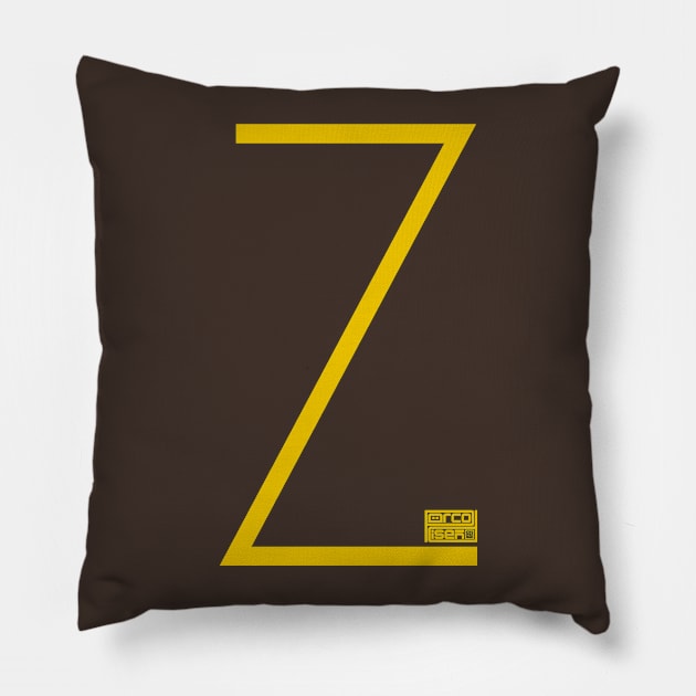 Letter Z Simple Thin Clean Minimalist Line Initial Pillow by porcodiseno