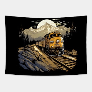 I like trains, Train Engine in the mountains Tapestry