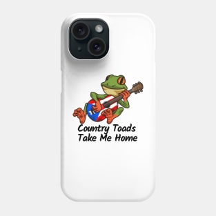 Frog with Guitar Country Toads Take me Home Phone Case