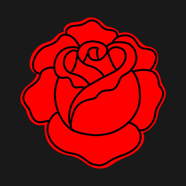 HomeSchoolTattoo Simple Red Rose by HomeSchoolTattoo