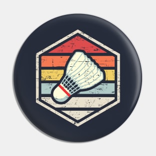 Retro Badge Shuttlecock Pin