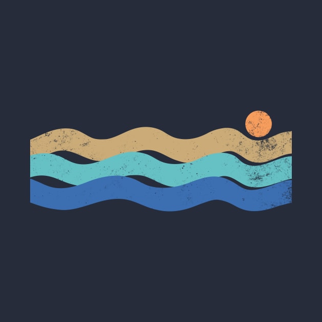 Sunset waves vintage by Vanphirst